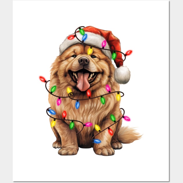 Christmas Chow Chow Wall Art by Chromatic Fusion Studio